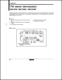 BA1332 datasheet: FM stereo demodulator BA1332