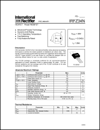 IRFZ34N datasheet: Power MOSFET IRFZ34N
