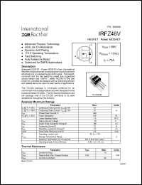 IRFZ48V datasheet: Power MOSFET, 60V, 72A IRFZ48V