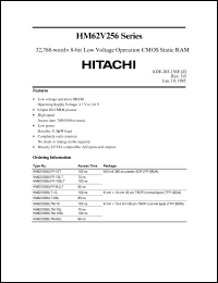 HM62V256LTM-10SL datasheet: 32,768-word x 8-bit low voltage operation CMOS static RAM, 100ns HM62V256LTM-10SL