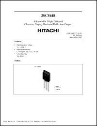 2SC5448 datasheet: High speed, high voltage NPN transistor for character display horizontal deflection output 2SC5448