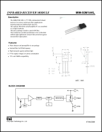 MIM-93M1AKL datasheet: Infrared receiver module MIM-93M1AKL