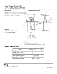 MID-94A46 datasheet: Side look package PIN phototransistor MID-94A46