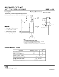 MID-14422 datasheet: Side look package PIN phototransistor MID-14422