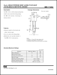 MIE-114A2 datasheet: GaAs infrared emitting diode MIE-114A2