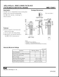 MIE-134A1 datasheet: AlGaAs infrared emitting diode MIE-134A1