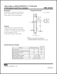 MIE-324A4 datasheet: High power infrared emitting diode MIE-324A4