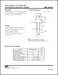 MIE-384A4 datasheet: Infrared emitting diode MIE-384A4