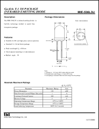 MIE-536L3U datasheet: Infrared emitting diode MIE-536L3U