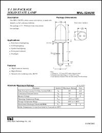 MVL-524UW datasheet: Solid state lamp MVL-524UW