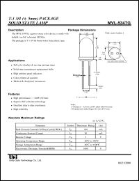 MVL-534TG datasheet: Solid state lamp MVL-534TG