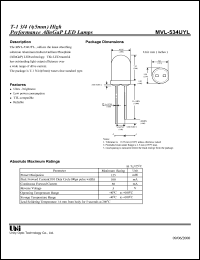 MVL-534UYL datasheet: High performance AllnGaP lamp MVL-534UYL