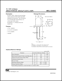 MVL-534SO datasheet: High power AllnGaP LED lamp MVL-534SO