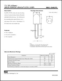 MVL-544UYL datasheet: High power AllnGaP LED lamp MVL-544UYL