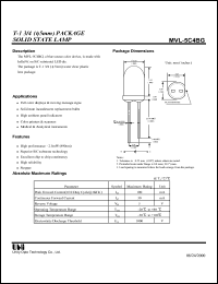 MVL-5C4BG datasheet: Solid state lamp MVL-5C4BG