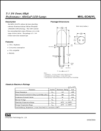 MVL-5C4UYL datasheet: High performance AllnGaP LED lamp MVL-5C4UYL