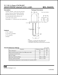 MVL-5A4UOL datasheet: High power AllnGaP LED lamp MVL-5A4UOL