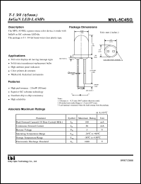 MVL-5C4SG datasheet: InGaN LED lamp MVL-5C4SG