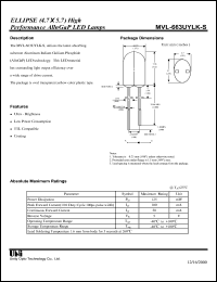 MVL-663UYLK-S datasheet: High performance AllnGaP LED lamp MVL-663UYLK-S