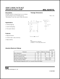 MSL-824SYG datasheet: Solid state lamp MSL-824SYG