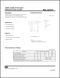 MSL-824UG datasheet: Solid state lamp MSL-824UG