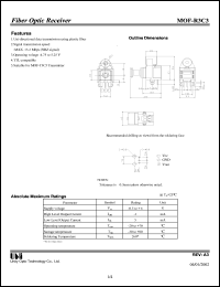 MOF-R3C3 datasheet: Fiber optic receiver MOF-R3C3