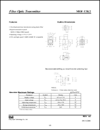 MOF-T3K2 datasheet: Fiber optic transmitter MOF-T3K2