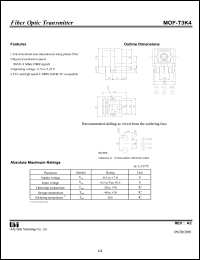 MOF-T3K4 datasheet: Fiber optic transmitter MOF-T3K4