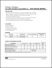 UVP-4257AA datasheet: 5 x 7 DOT matrix LED display UVP-4257AA