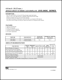 UVS-3401LE datasheet: Single digit numeric LED display UVS-3401LE