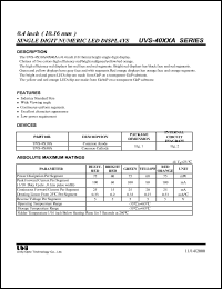 UVS-4940AHR datasheet: Single digit numeric LED display UVS-4940AHR