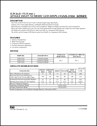 UVS-315AP datasheet: Single digit numeric LED display UVS-315AP