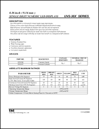 UVS-360HR datasheet: Single digit numeric LED display UVS-360HR