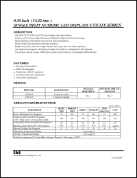 UVS-516P datasheet: Single digit numeric LED display UVS-516P