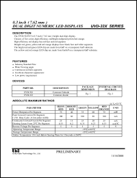 UVD-323HR datasheet: Dual digit numeric LED display UVD-323HR