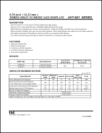 UVT-571P datasheet: Three-digit numeric LED display UVT-571P