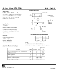 MSL-174HG datasheet: Surface mount chip LED MSL-174HG