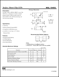 MSL-194SG datasheet: Surface mount chip LED MSL-194SG