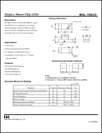 MSL-194UG datasheet: Surface mount chip LED MSL-194UG