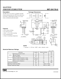 MIT-5A116-U datasheet: Slotted photointerrupter MIT-5A116-U