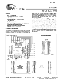 CY62256LL-70ZC datasheet: 32K x 8 static RAM, 70ns, LL-power CY62256LL-70ZC