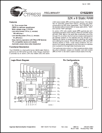 CY62256VL-70ZC datasheet: 32K x 8 static RAM, 70ns, wide voltage range: 2.7V-3.6V, L-power CY62256VL-70ZC