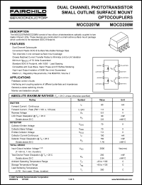 MOCD207M datasheet: Dual channel phototransistor small outline surface mount optocoupler MOCD207M