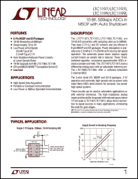 LTC1199LIS8 datasheet: 10-Bit, 500ksps ADCs in MSOP with auto shutdown LTC1199LIS8