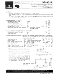 STK4913 datasheet: 2-channel 50W min AF power amp. STK4913