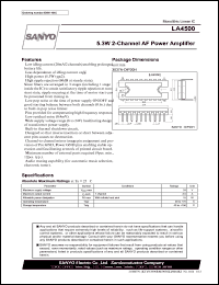 LA4500 datasheet: 5.3W 2-channel AF power amplifier LA4500
