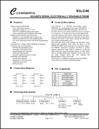 93LC46GS8 datasheet: 1024-bits serial electrically erasable PROM 93LC46GS8