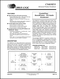 CS4611-CM datasheet: CrystalClear soundfusion PCI audio accelerator CS4611-CM