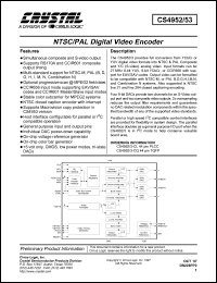 CS4952-CL datasheet: NTSC/PAL digital video encoder CS4952-CL
