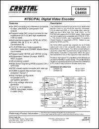 CS4955-CQ datasheet: NTSC/PAL digital video encoder CS4955-CQ